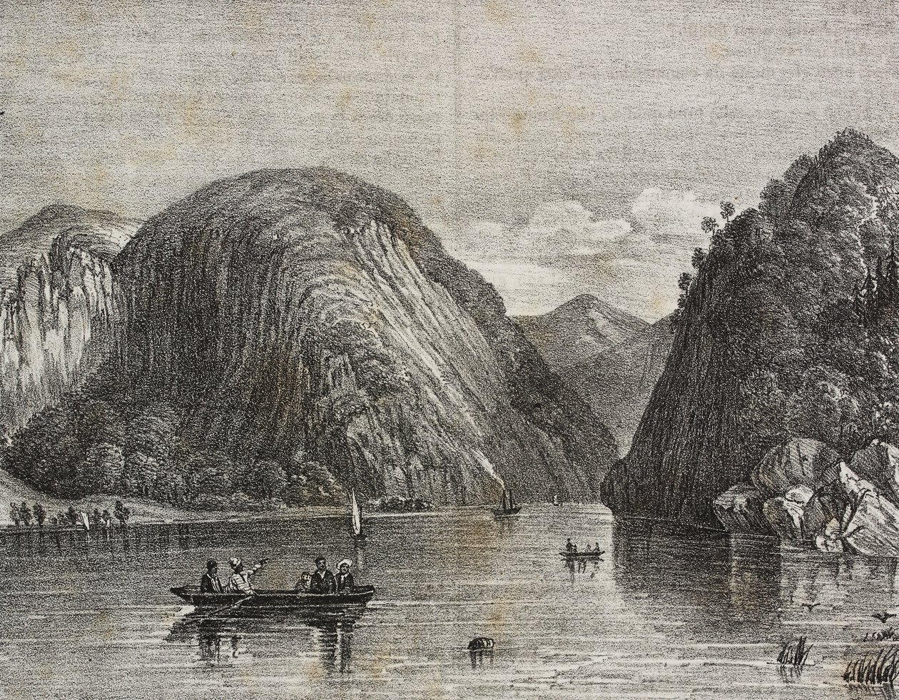 Rogers Passage im Lake George, Vereinigte Staaten von Amerika, Lithographie von Salvatore Puglia aus Poliorama Pittoresco, Nr. 33, 25. März von Salvatore Puglia
