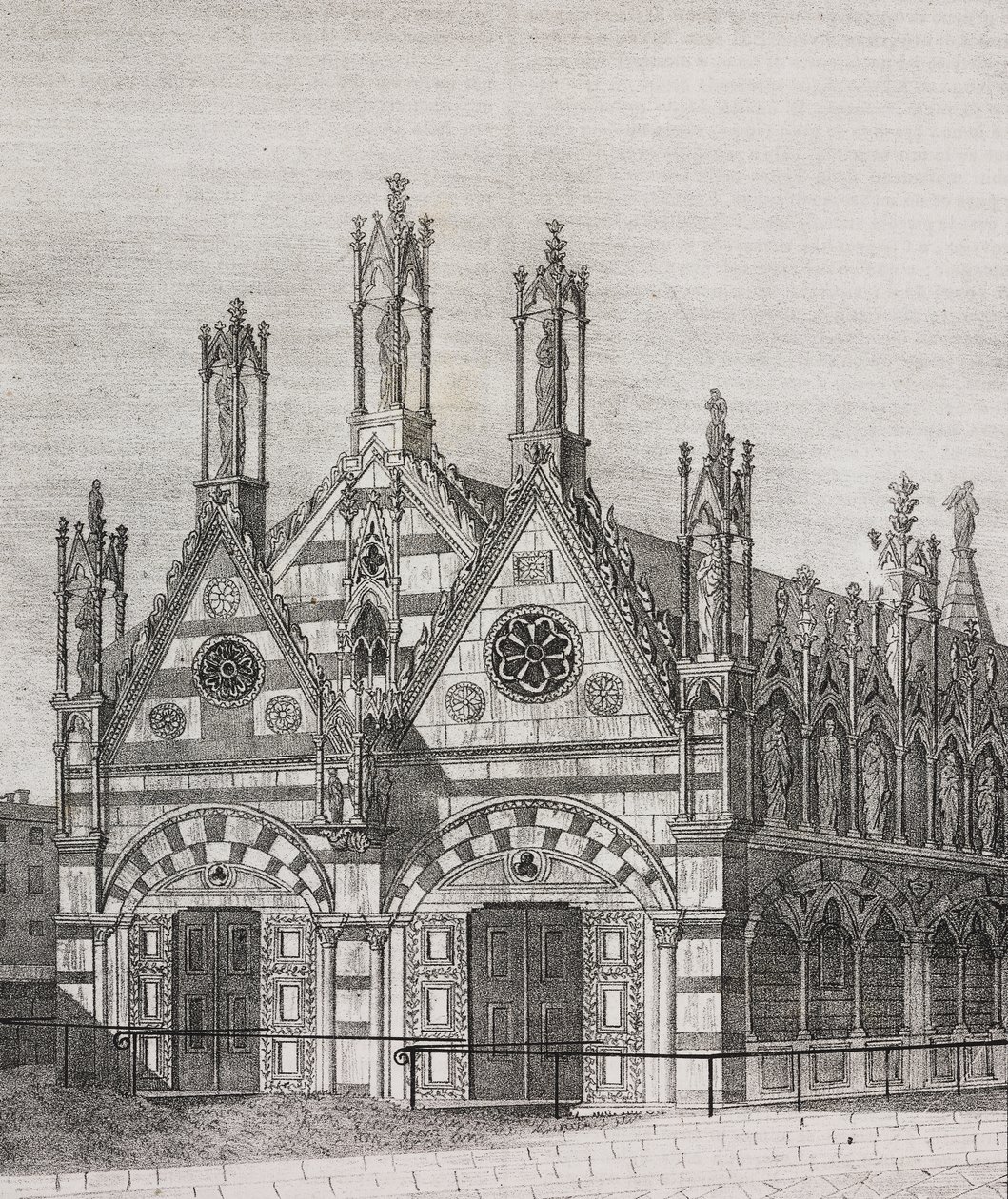 Ansicht der Kirche Santa Maria della Spina in Pisa, Toskana, Italien, Lithographie von Salvatore Puglia aus Poliorama Pittoresco, Nr. 34, 29. März von Salvatore Puglia