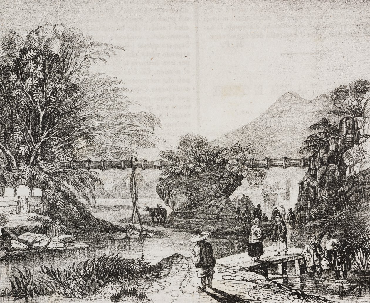Ansicht des Tals von Hongkong, China, Lithographie von Salvatore Puglia aus Poliorama Pittoresco, Nr. 14, 9. November von Salvatore Puglia