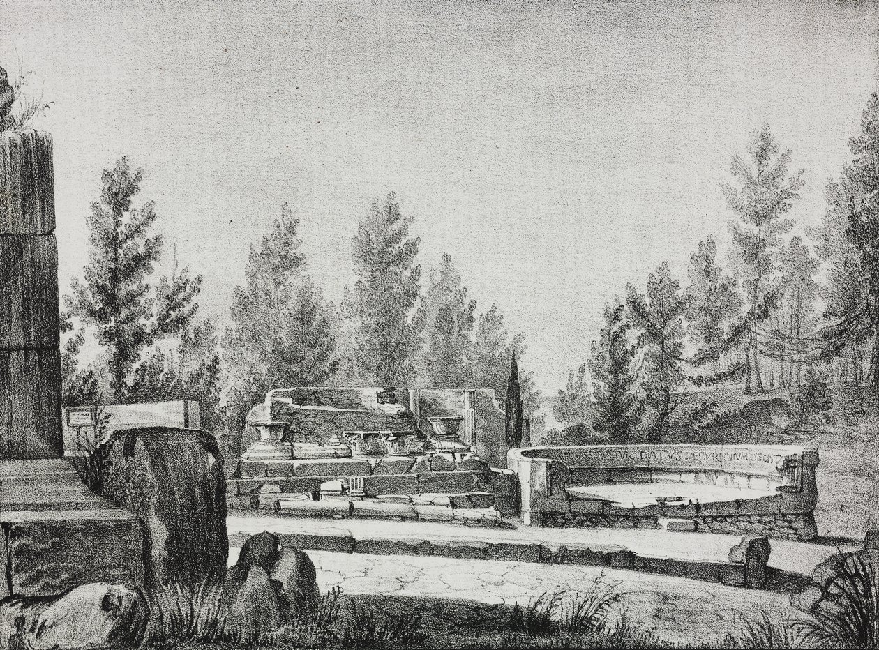 Ansicht der Ruinen von Pompeji, Kampanien, Italien, Lithographie von Salvatore Puglia aus Poliorama Pittoresco, Nr. 7, 25. September von Salvatore Puglia