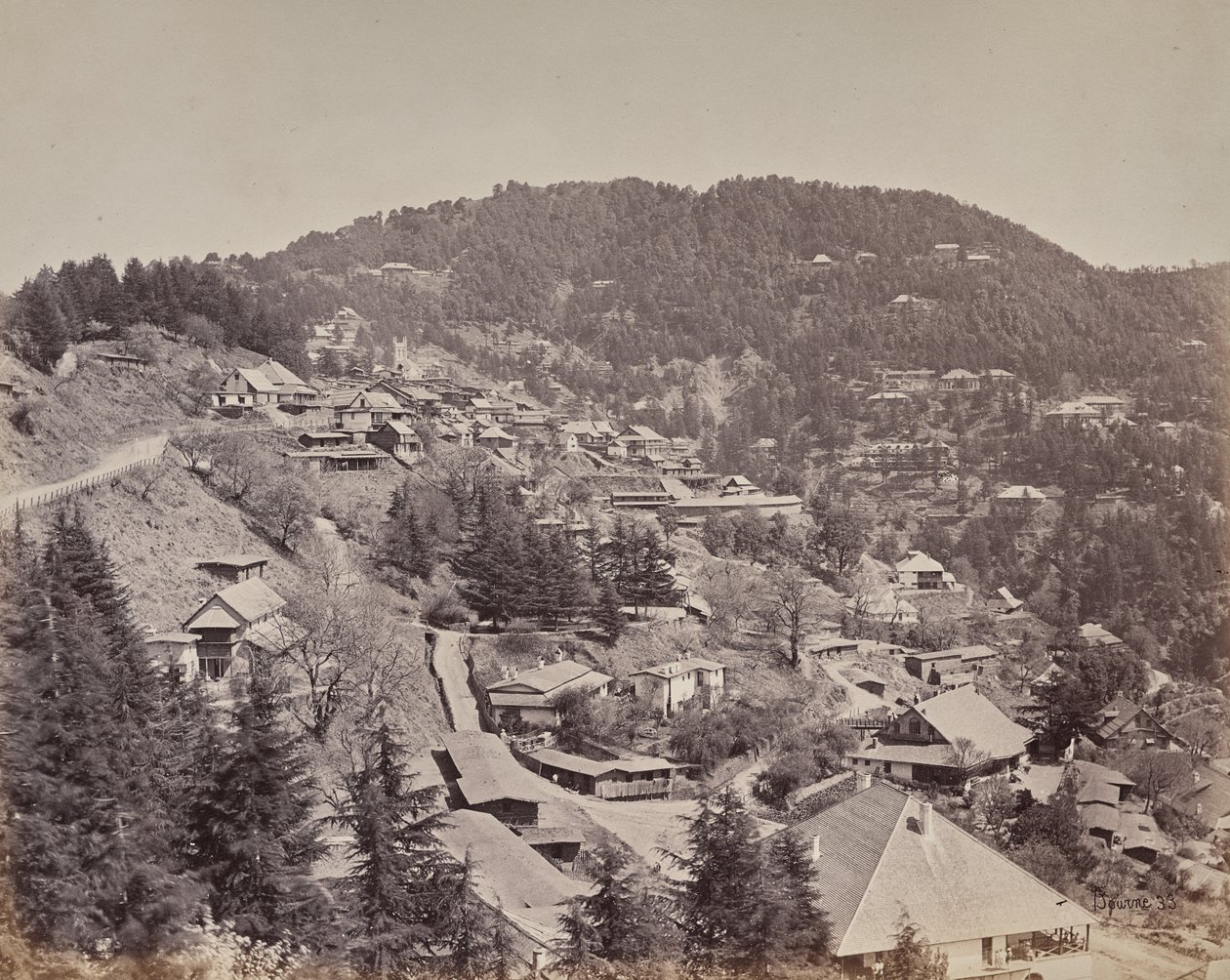 Shimla. Häuser europäischer Bewohner, Blick nach Osten von Samuel Bourne