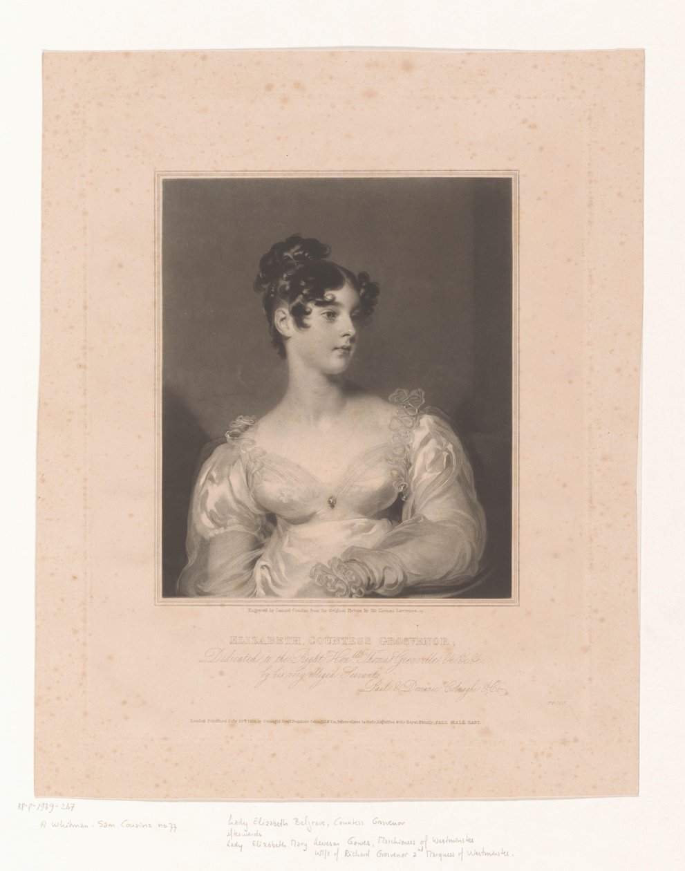 Porträt von Elizabeth Leveson-Gower von Samuel Cousins