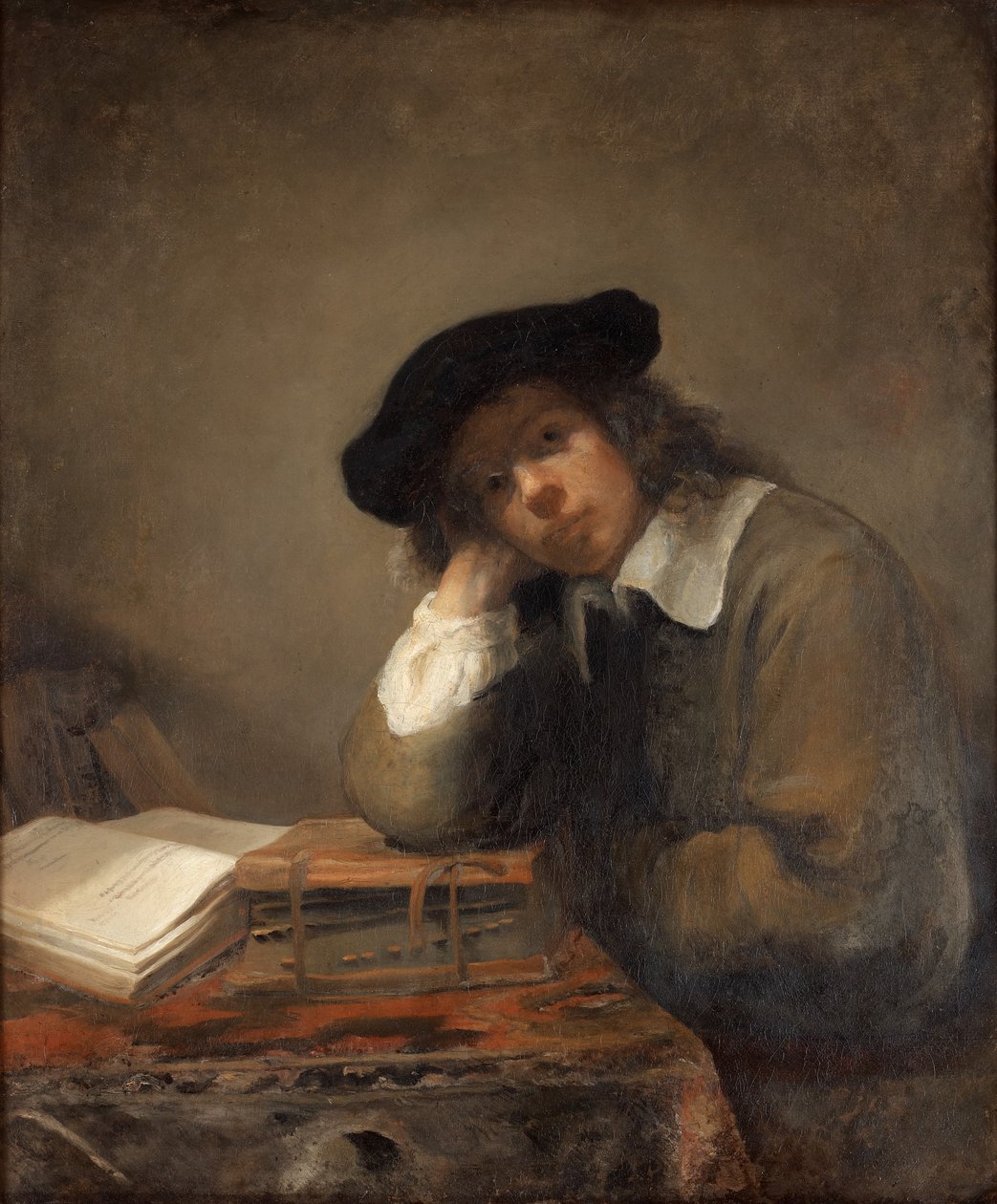 Porträt eines studierenden Jugendlichen Selbstporträt von Samuel van Hoogstraten