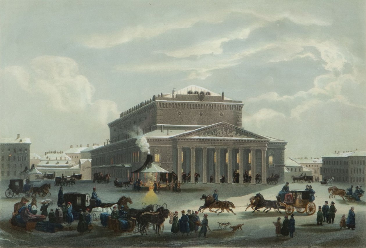Das Sankt Petersburger Kaiserliche Bolschoi-Kamenny-Theater, Ende der 1840er Jahre von Samuel Friedrich Diez
