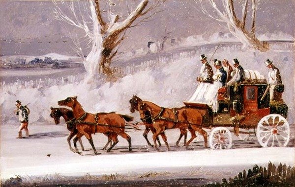Die königliche Post in einem Schneesturm von Samuel Henry Alken