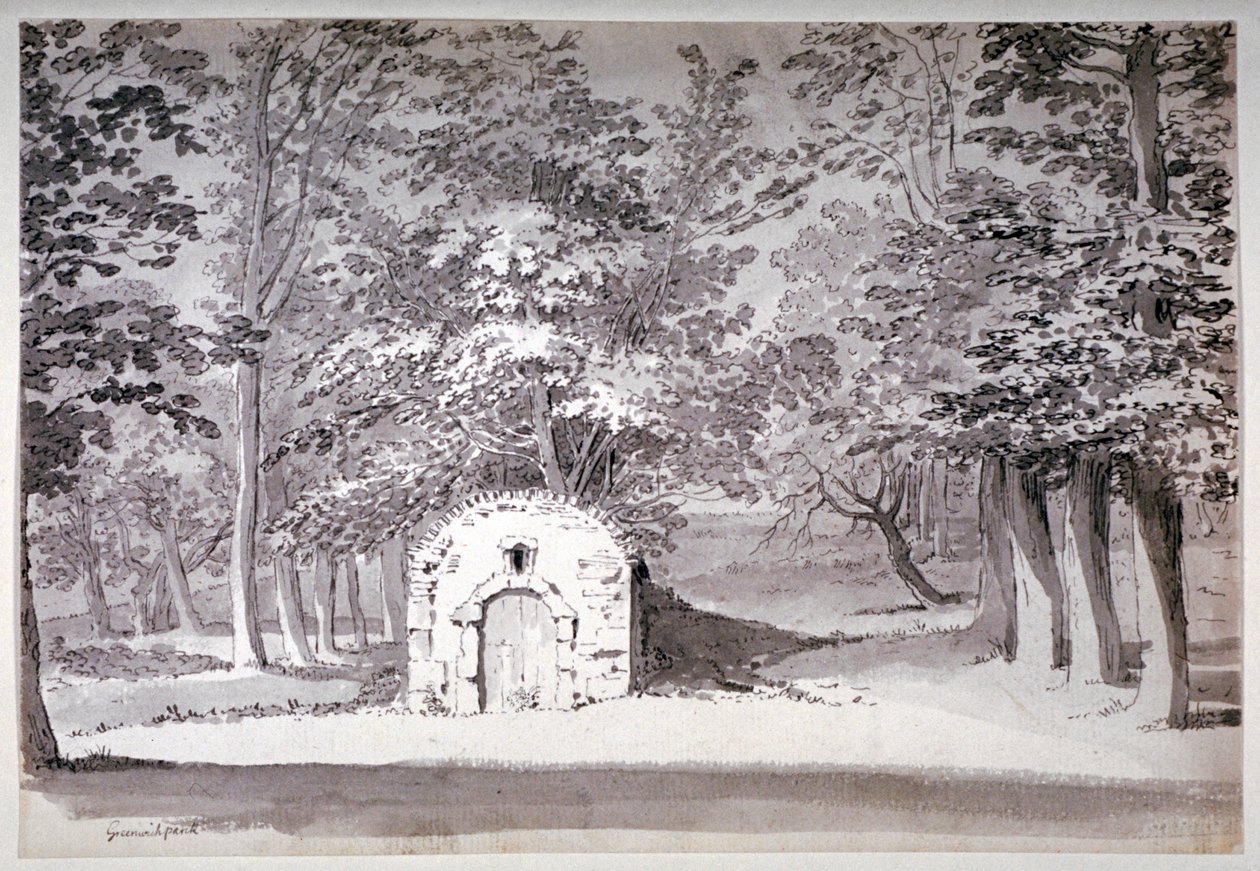 Ein Eishaus oder Leitung im Greenwich Park, London von Samuel Hieronymus Grimm