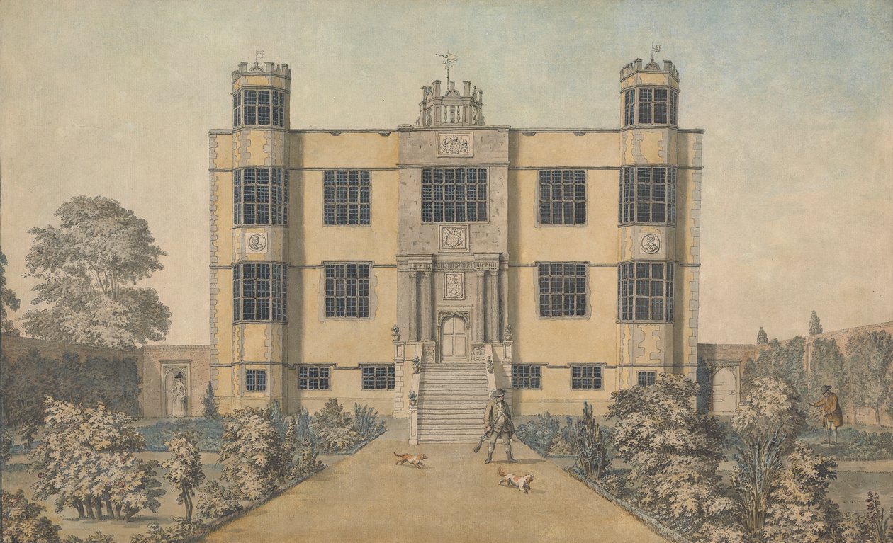 Barlborough Hall, nahe Chesterfield, Derbyshire: die Hauptfront der Halle von Samuel Hieronymus Grimm