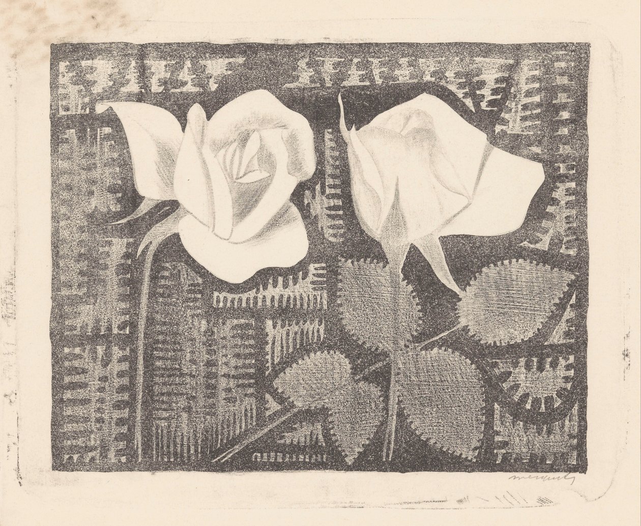 Zwei Rosen von Samuel Jessurun de Mesquita (signed by artist)