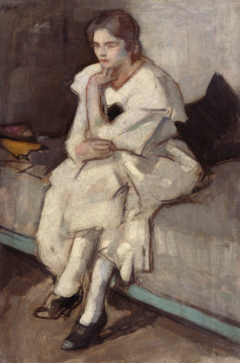 Mädchen im weißen Kleid von Samuel John Peploe