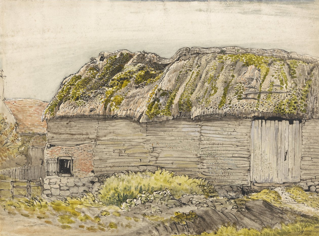 Eine Scheune mit moosigem Dach, Shoreham von Samuel Palmer