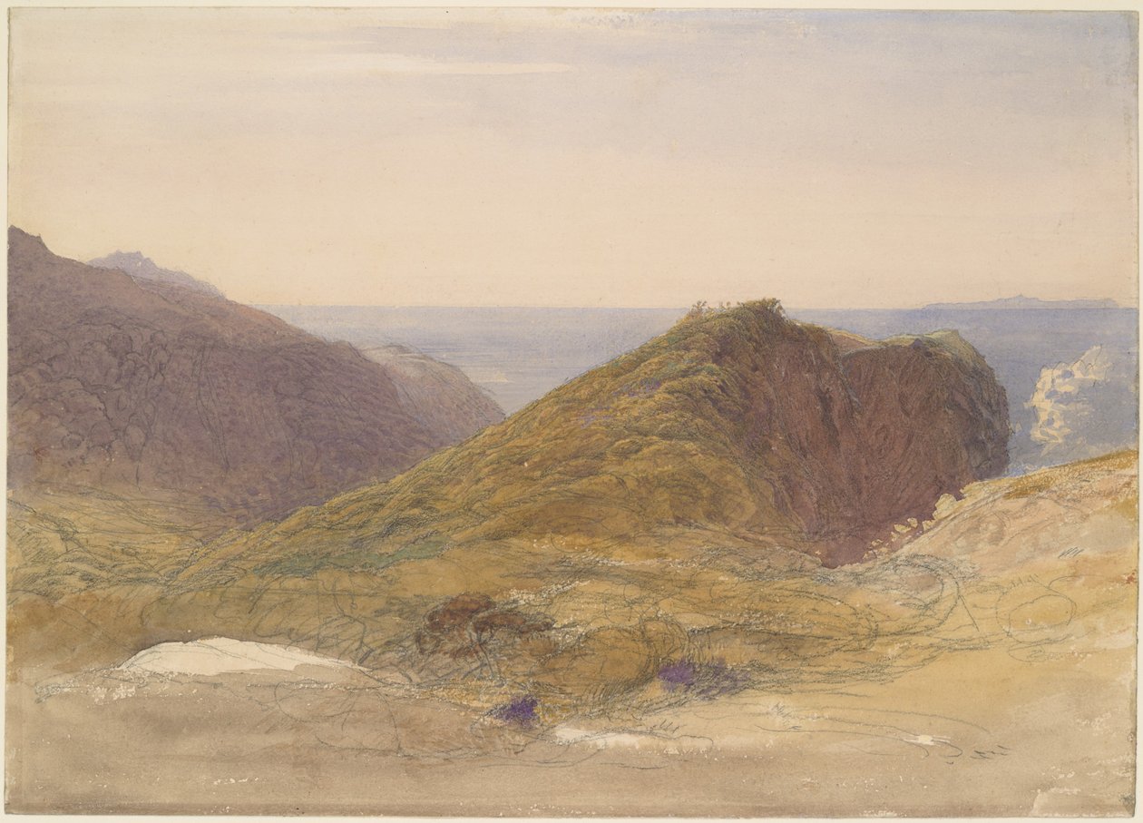 An der Nordküste von Devon, Lundy Island in der Ferne von Samuel Palmer