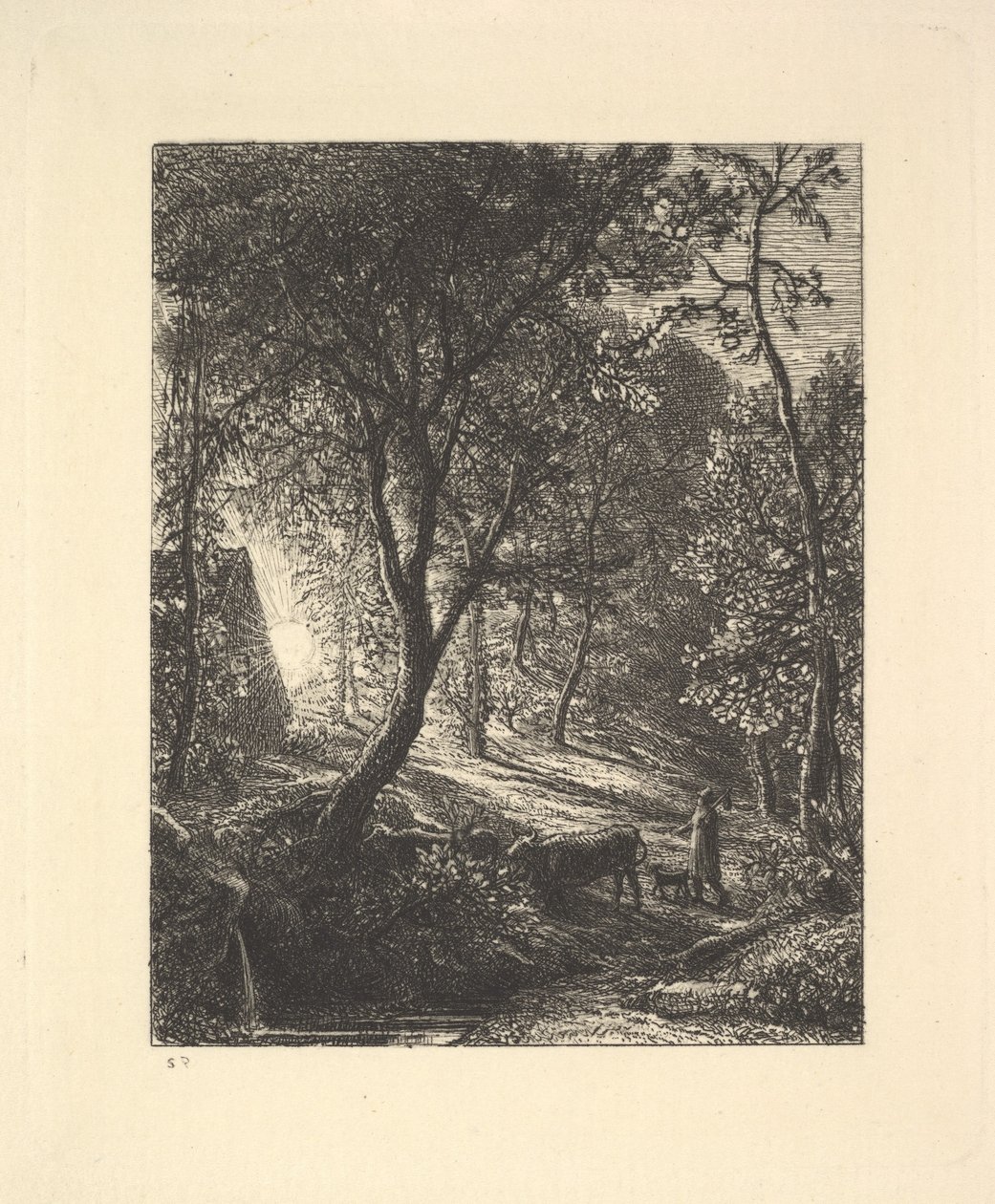 Die Hütte des Hirten oder Sonnenuntergang, 1880 von Samuel Palmer