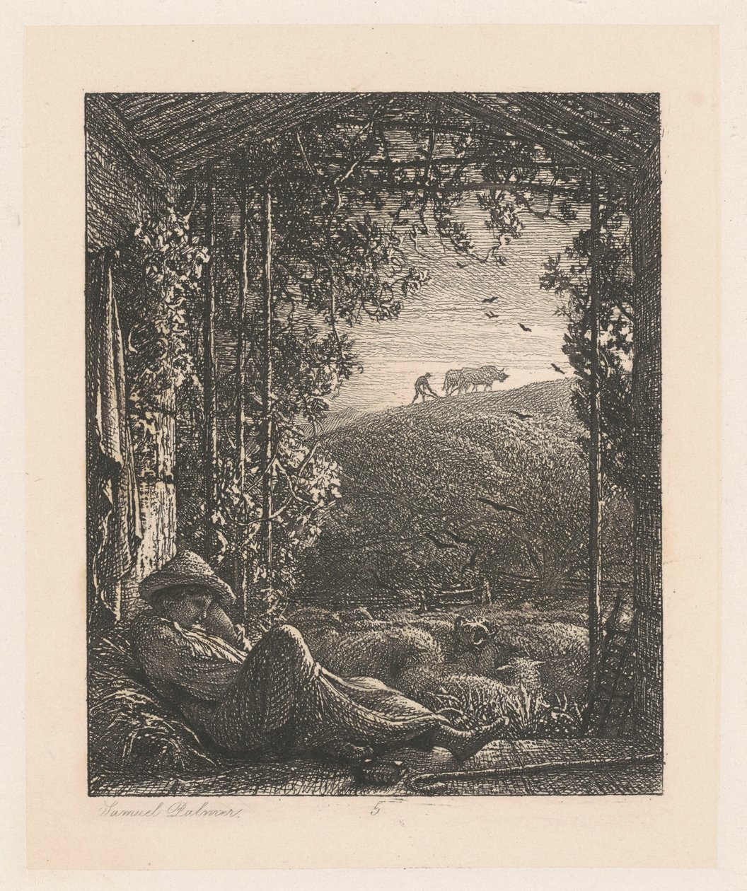 Der schlafende Hirte von Samuel Palmer
