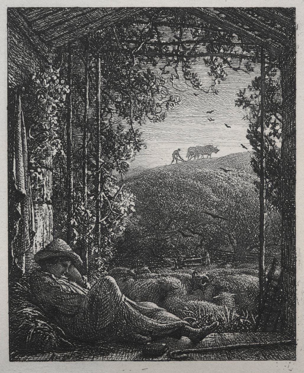 Der schlafende Hirte, 1857 von Samuel Palmer