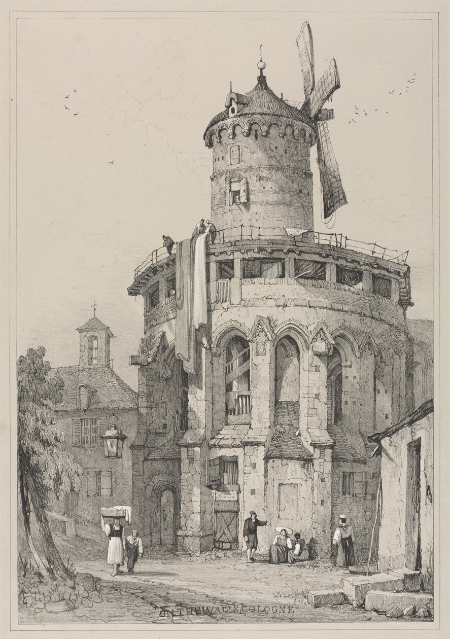 Faksimiles von Skizzen in Flandern und Deutschland: An den Wänden, Köln, 1833 von Samuel Prout