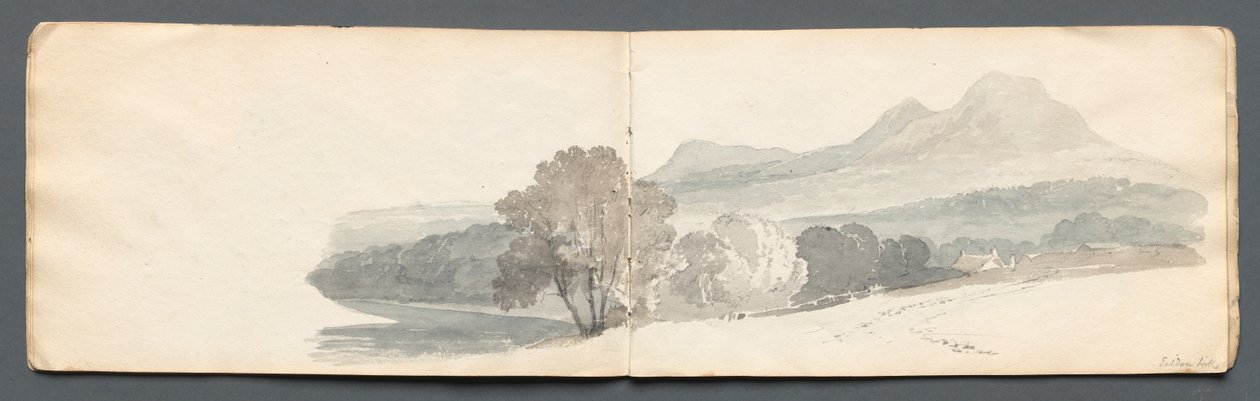 Skizzenbuch: Eildon Hills, 1814 von Samuel Prout