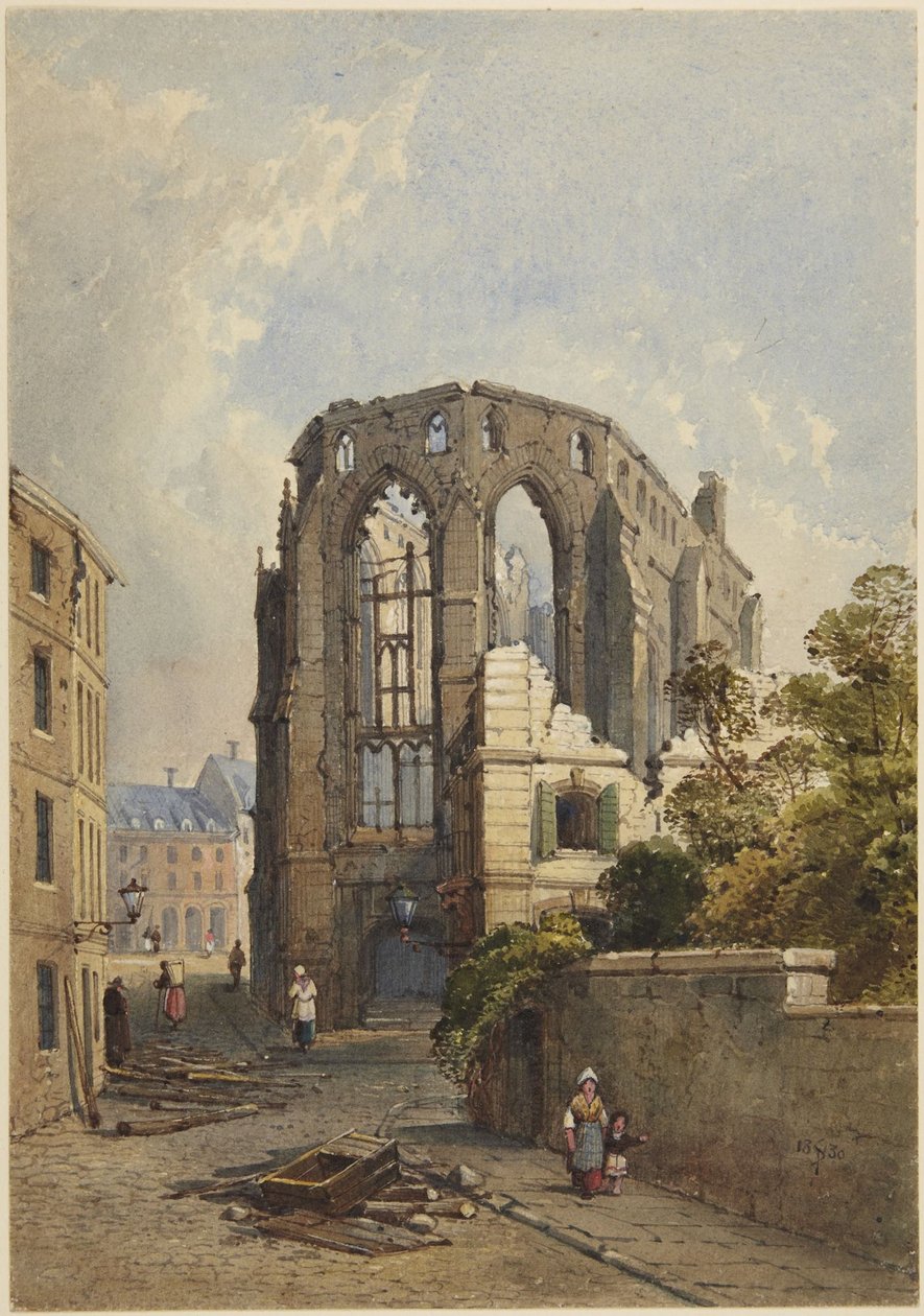 Straßburger Bibliothek nach dem Krieg von Samuel Prout