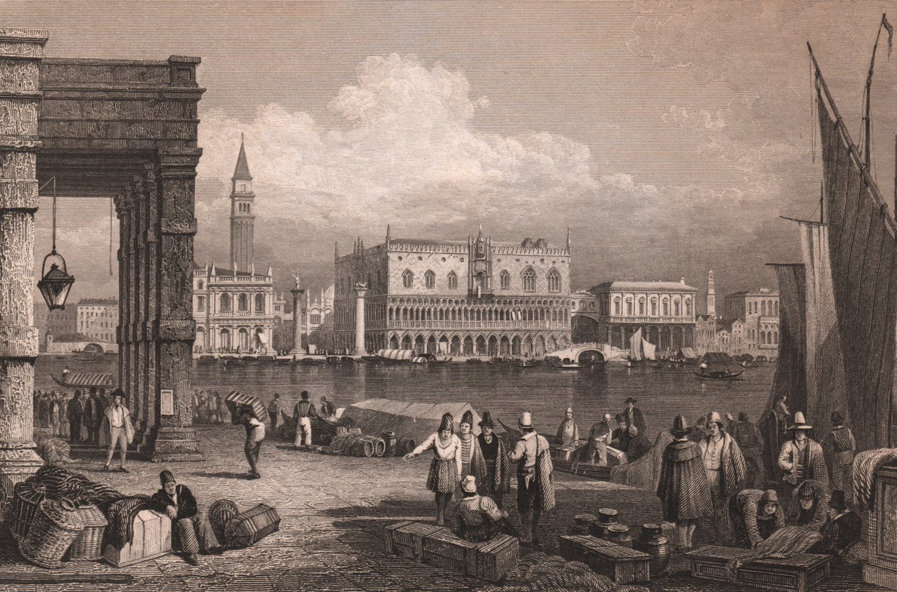 Ansicht des Markusbeckens in Venedig von Samuel Prout