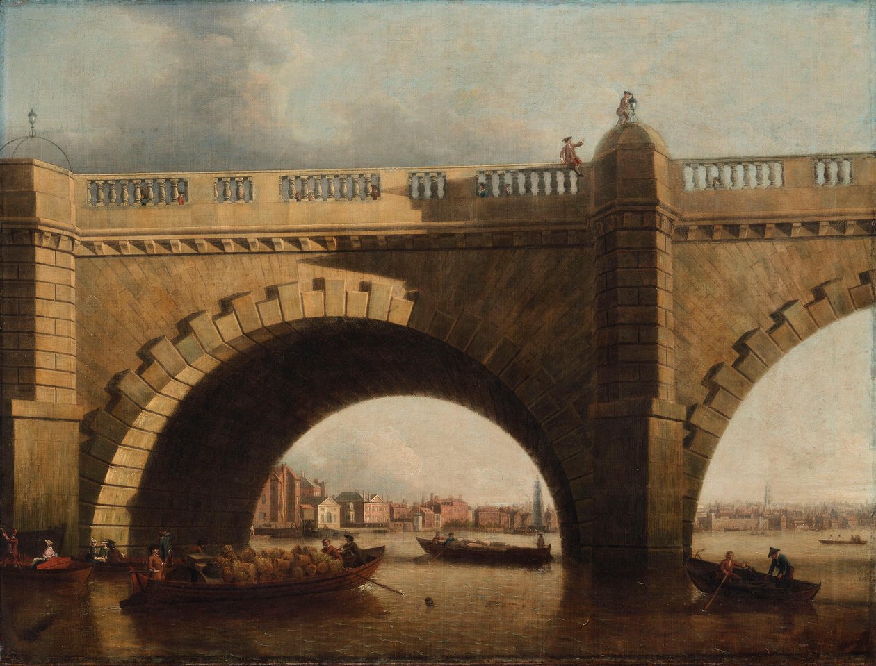 Ein Bogen der Westminster Bridge, London von Samuel Scott