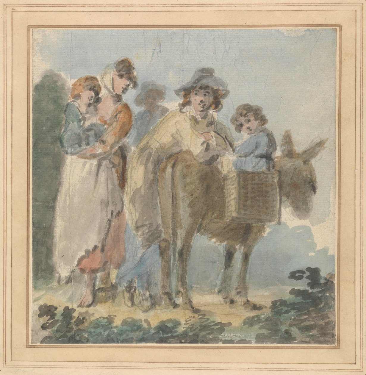 Eine Bauernfamilie mit Esel von Samuel Shelley
