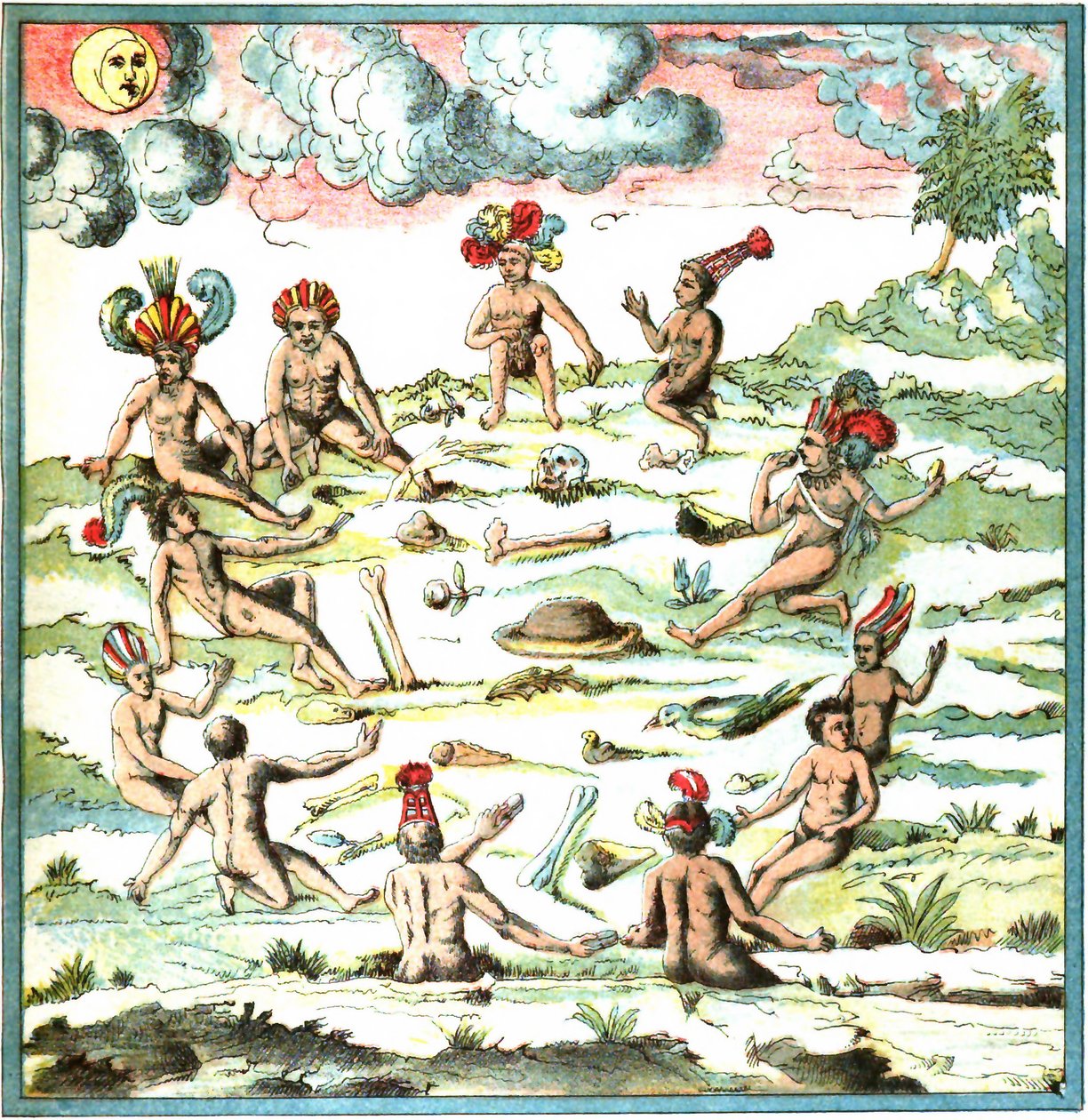 Champlain Westindische Inseln Tafel LIX - Bericht der Indianer von Samuel de Champlain