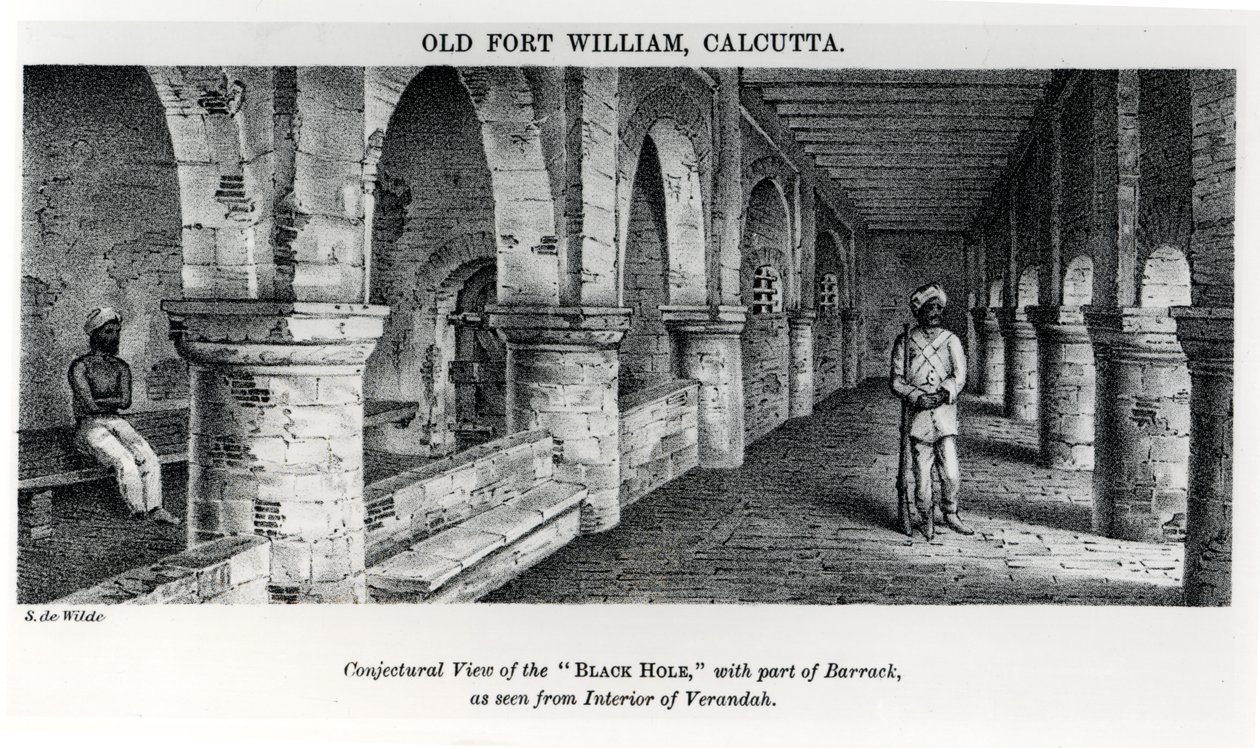 Altes Fort William, Kalkutta, mit einer vermuteten Ansicht des 