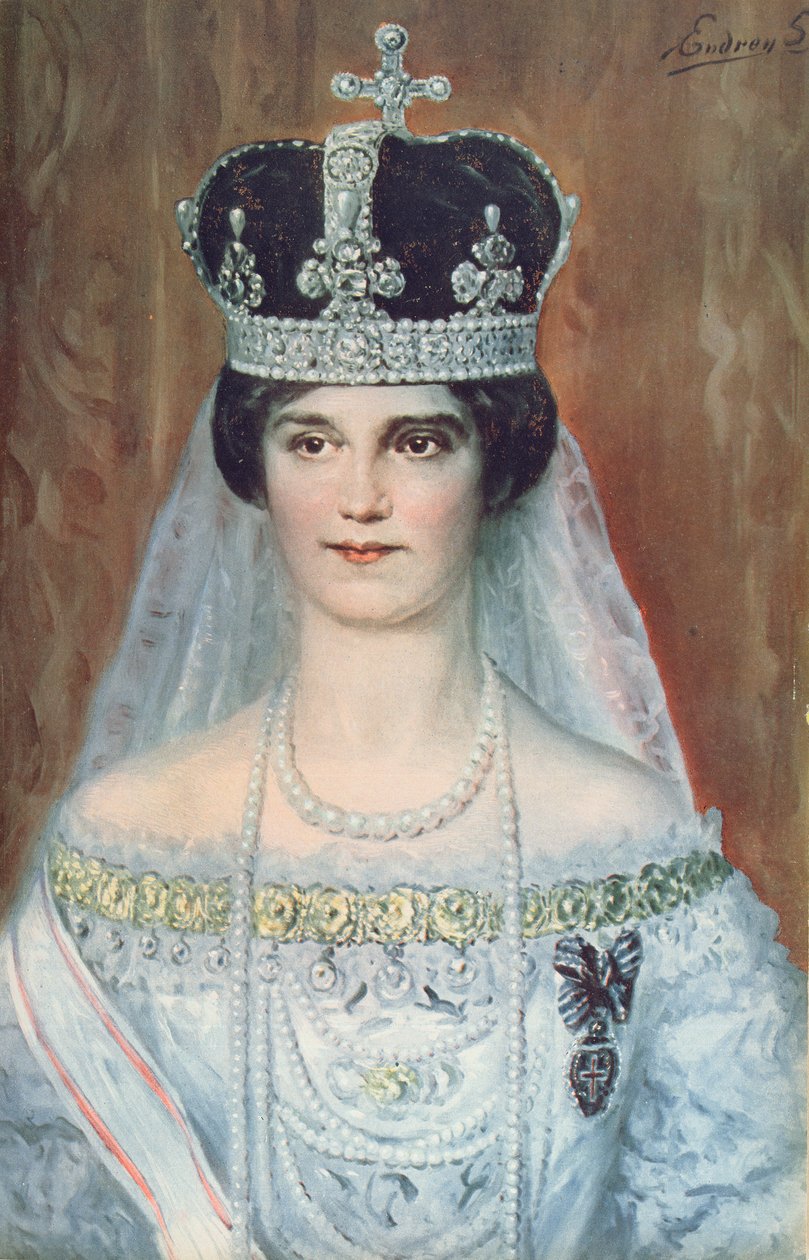 Krönungsporträt von Zita de Bourbon-Parme als Königin von Ungarn, 1917 von Sandor Endrey