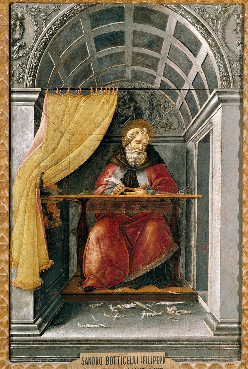 Heiliger Augustinus in seiner Zelle von Sandro Botticelli