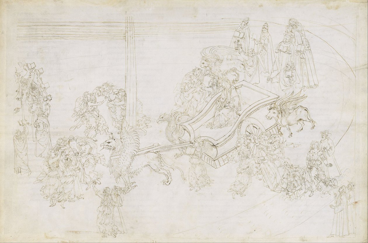 Zeichnungen für Dantes Göttliche Komödie (Purgatorio 31) von Sandro Botticelli