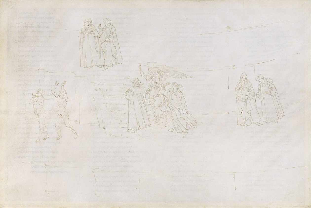 Illustration zur Göttlichen Komödie von Dante Alighieri Purgatorio 17, 1480-1490 von Sandro Botticelli