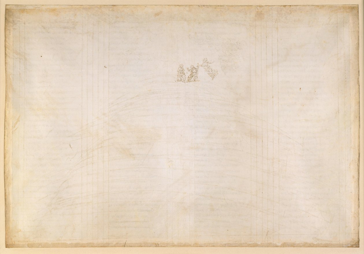 Die Göttliche Komödie, Paradiso XXXII. Das Empyreum: Bernhard von Clairvaux erläutert den Aufbau der Himmelsrose; Dantes Marienvision von Sandro Botticelli