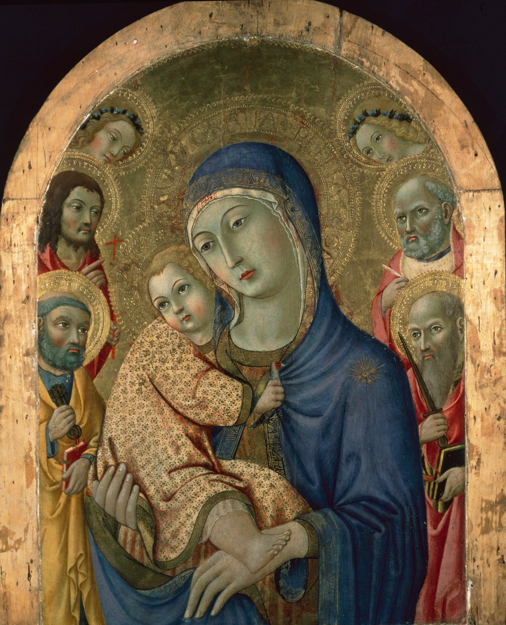 Die Madonna und das Kind mit Heiligen und Engeln von Sano di also Ansano di Pietro di Mencio Pietro