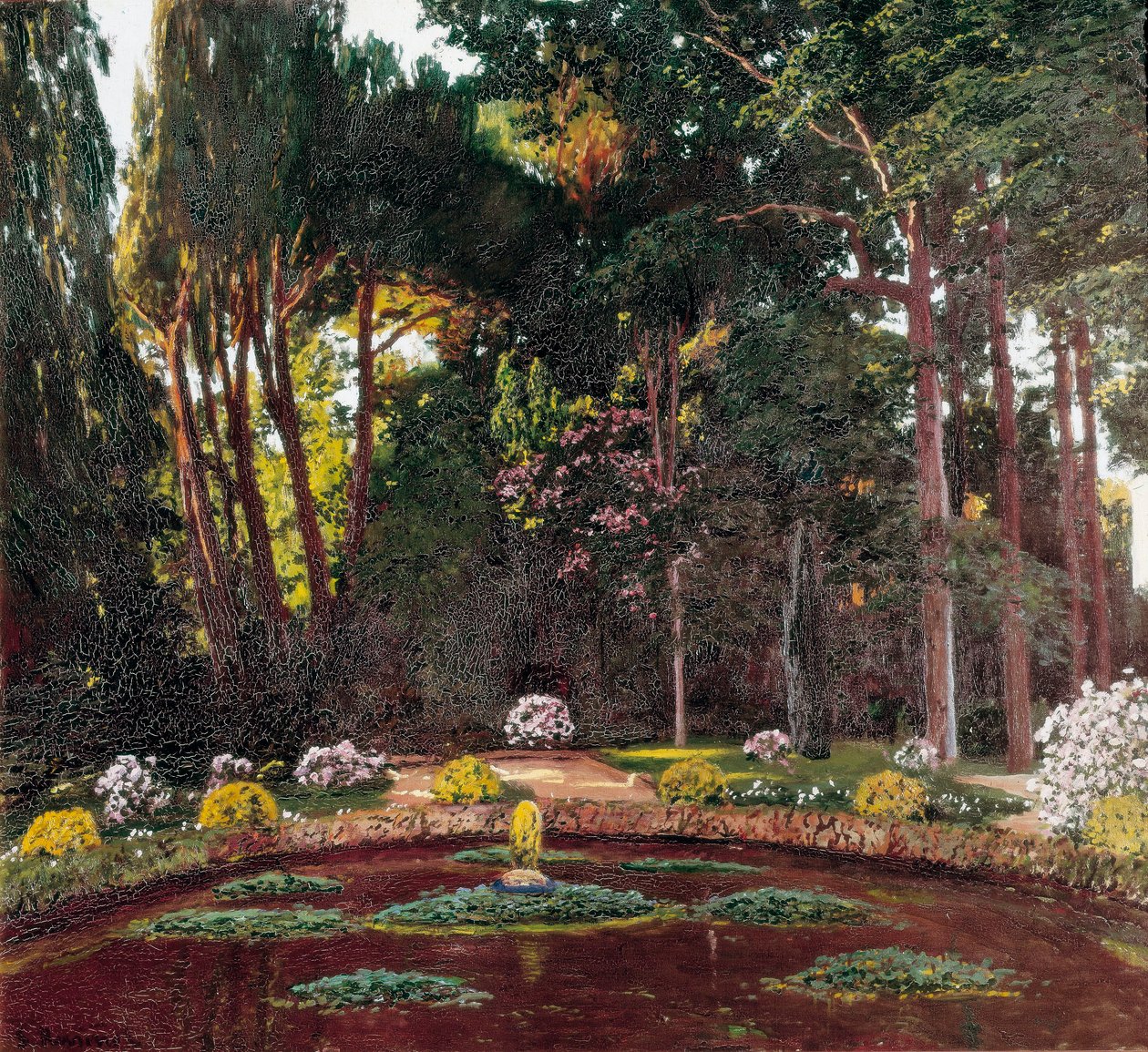 Jugendstil "Der Garten" (Arbucies). Gemälde von Santiago Rusinol y (i) Prats (1861-1931) Ende des 19. Jahrhunderts El Vendrell. Haus-Museum Pau Casals. von Santiago Rusinol i Prats