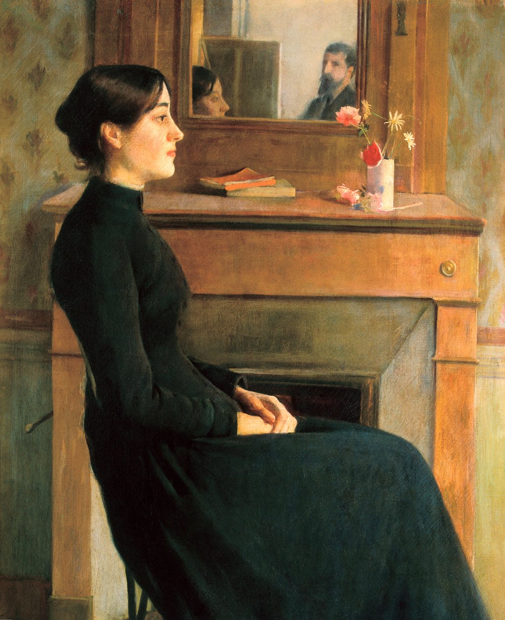 Porträt einer Frau, Gemälde von Santiago Rusinol y Prats von Santiago Rusinol i Prats
