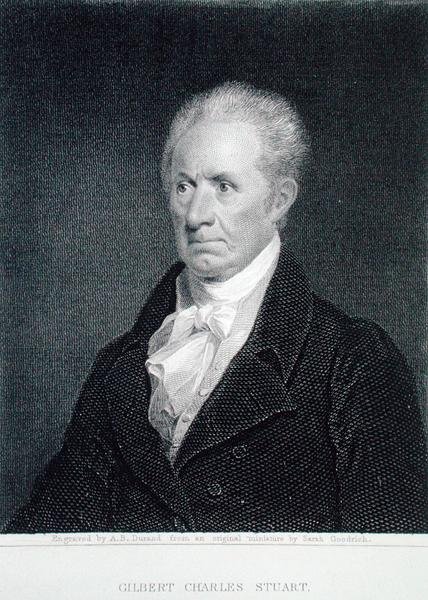 Gilbert Charles Stuart (1755-1828), graviert von Asher Brown Durand (1796-1886) nach einem Originalminiatur (Gravur) von Sarah Goodridge
