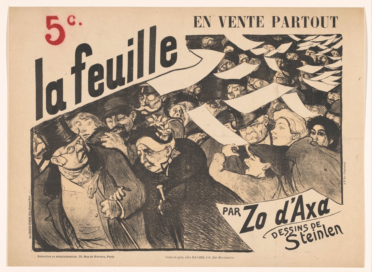 Werbeplakat für La feuille von Zo d