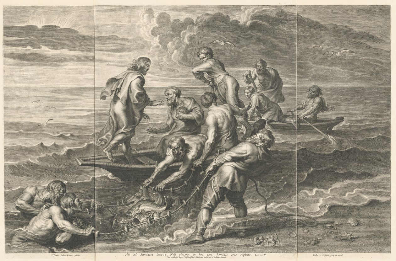 Der wunderbare Fischfang von Schelte Adams Bolswert after Sir Peter Paul Rubens