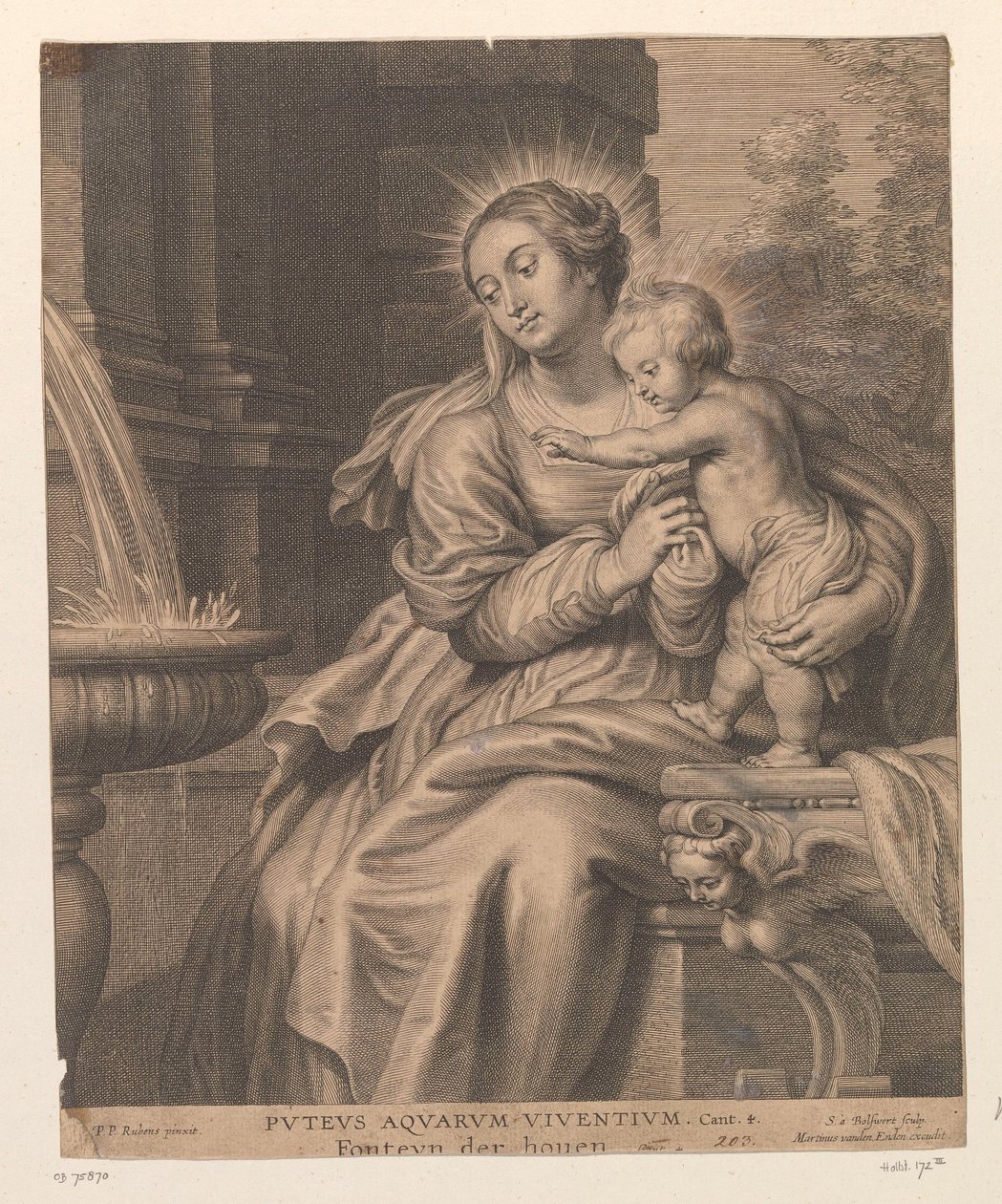 Maria mit Kind bei einem Brunnen von Schelte Adamsz. Bolswert