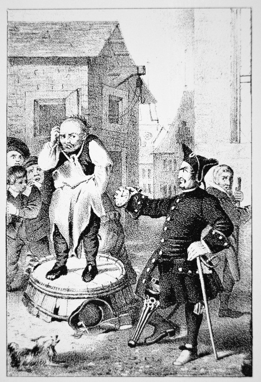 Peter Stuyvesant tadelt Willem Wickendam für das Predigen einer baptistischen Predigt von School American