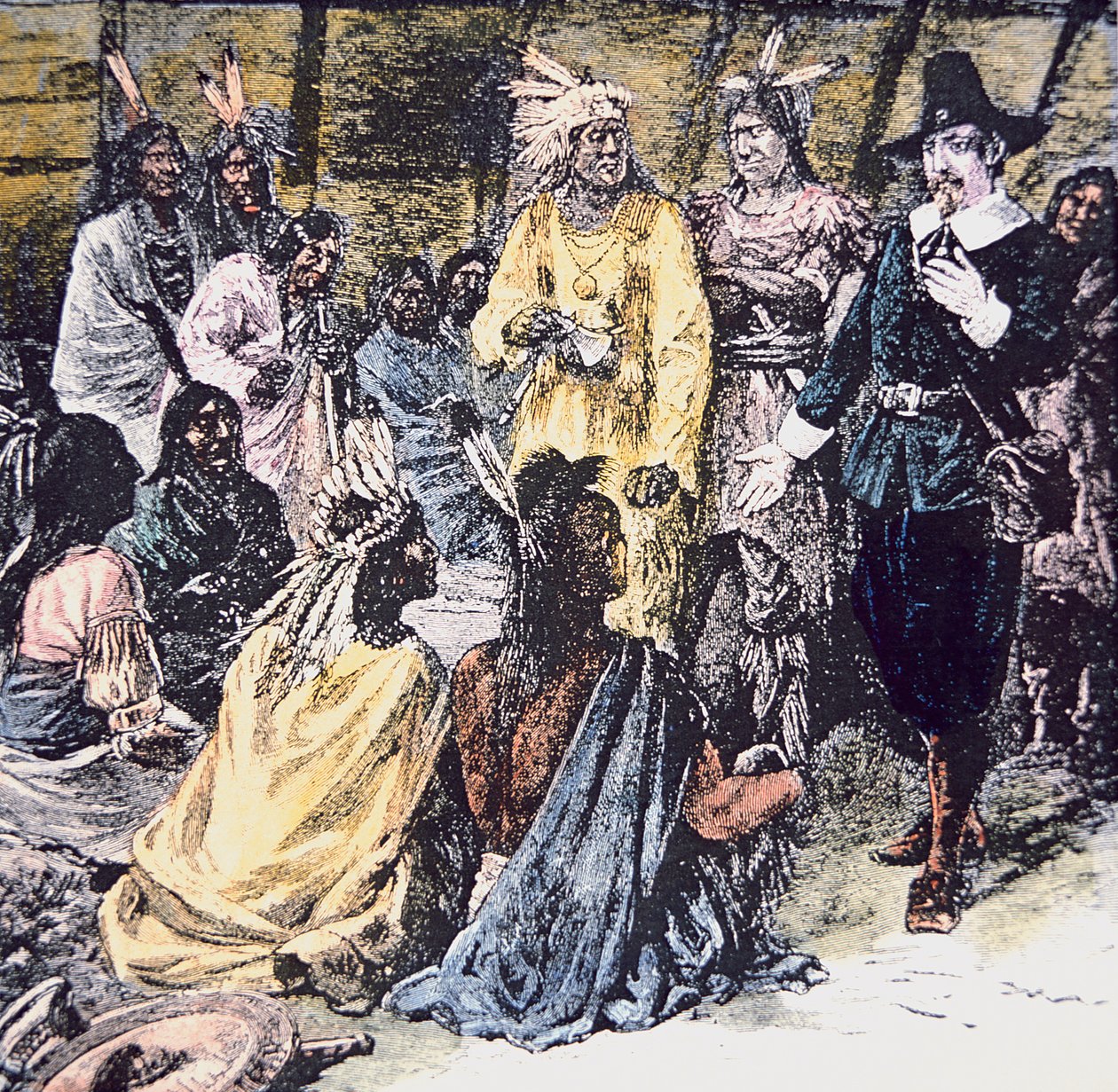Roger Williams kauft das benötigte Land von den Narragansett-Indianern von School American
