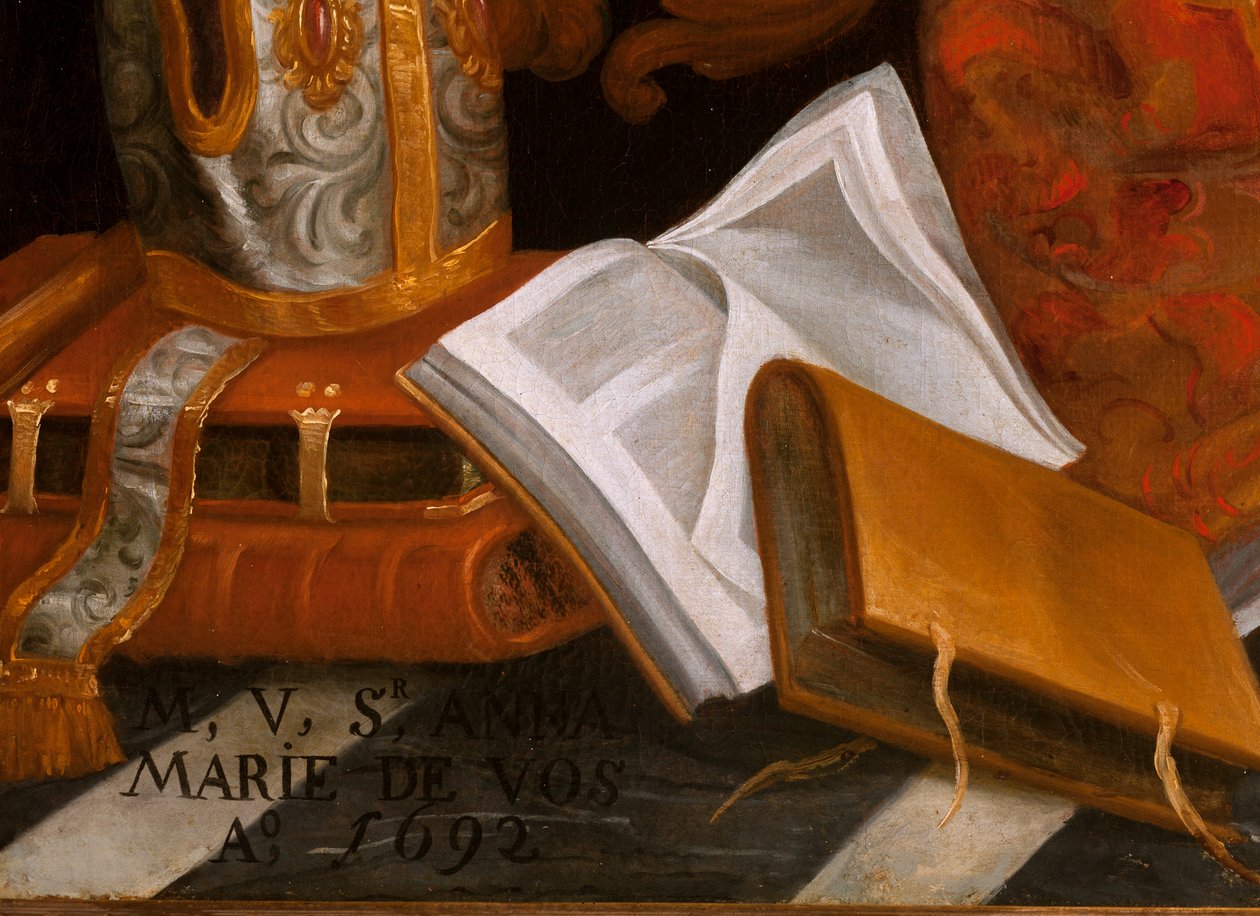 Heiliger Augustinus in Anbetung der Heiligen Maria von School Belgian