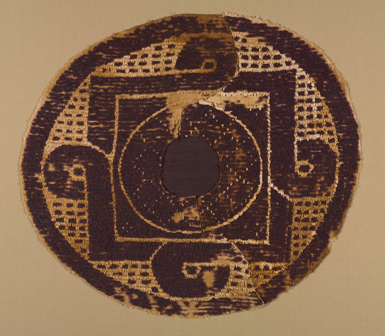 Gelooptes Rundel von einer Decke oder einem Überwurf, 300-400 von School Byzantine