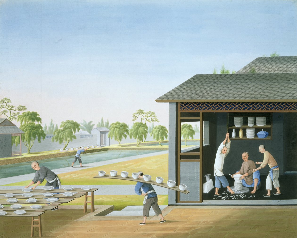 Porzellanherstellung, China, ca. 1820 von School Chinese