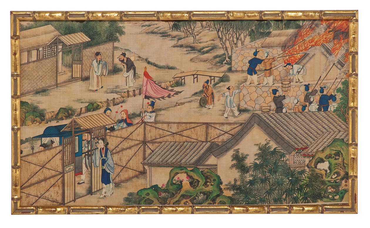 Eine von vierundzwanzig Szenen aus Traum der Roten Kammer von School Chinese