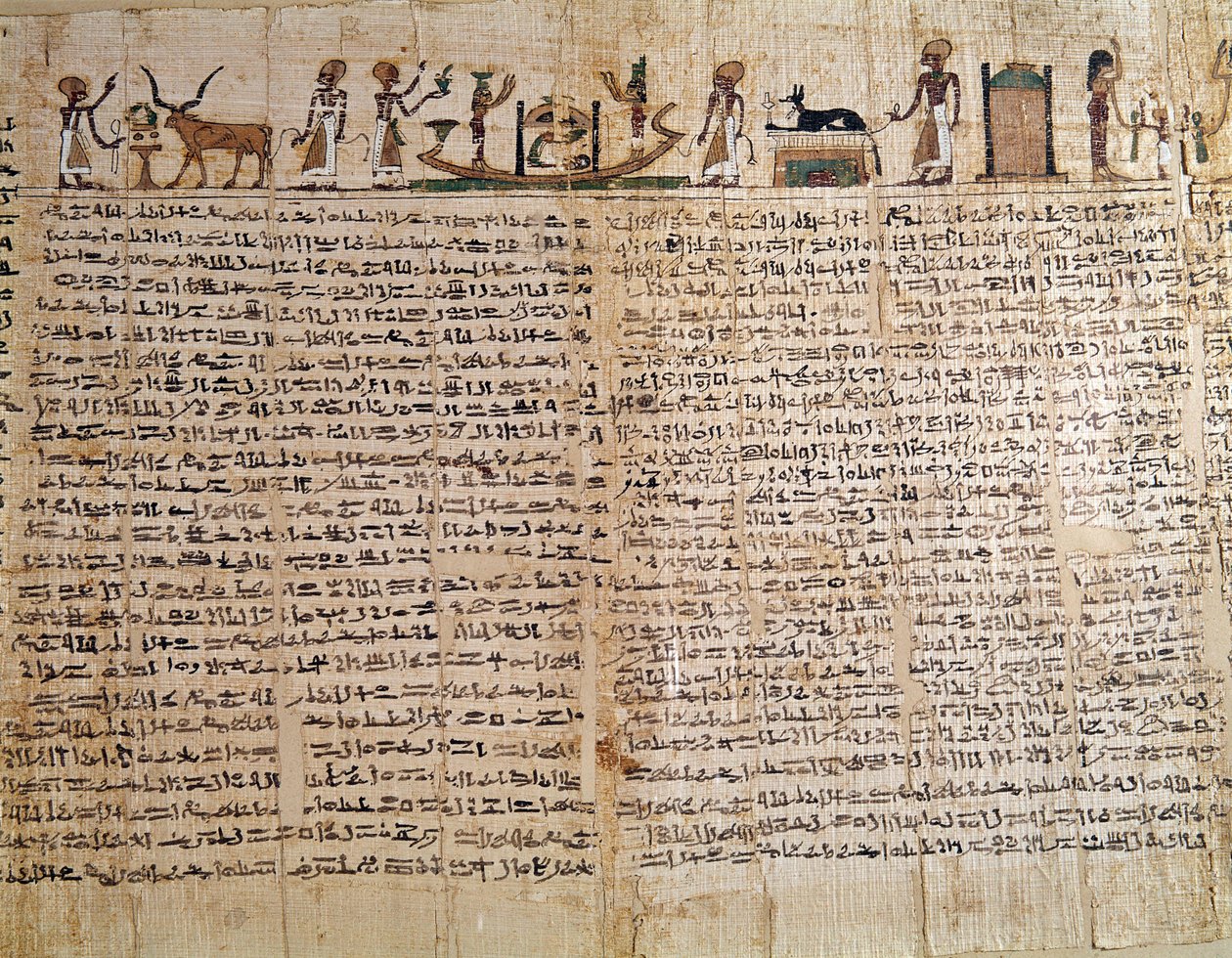 Ägyptische Antike: Papyrus eines Totenbuchs. Späte Epoche. Paris, Louvre Museum von School Egyptian