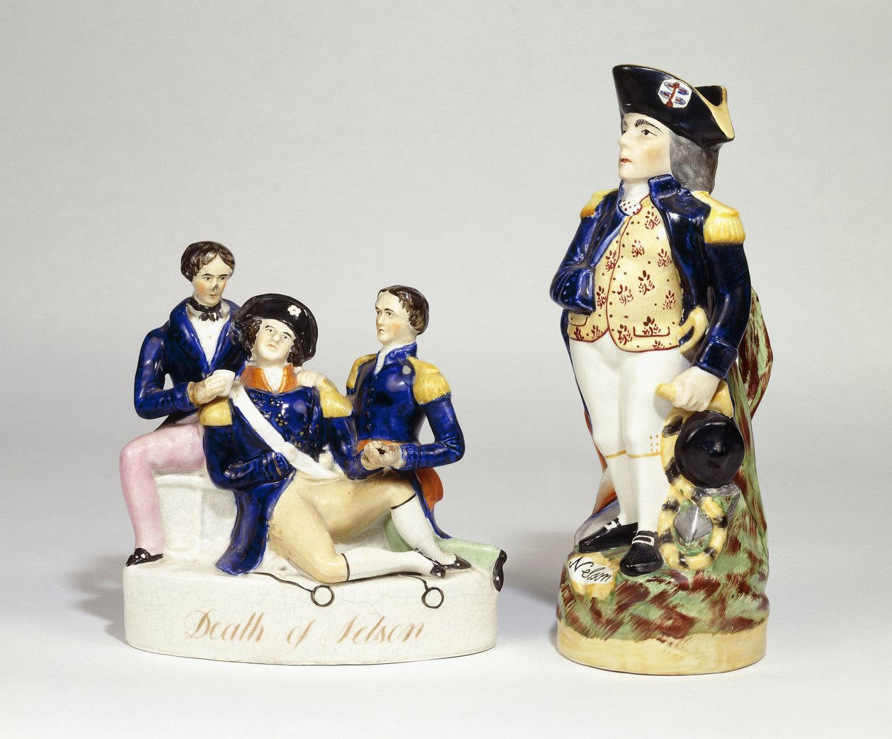 Eine Staffordshire-Porträtgruppe des Todes von Nelson von School English