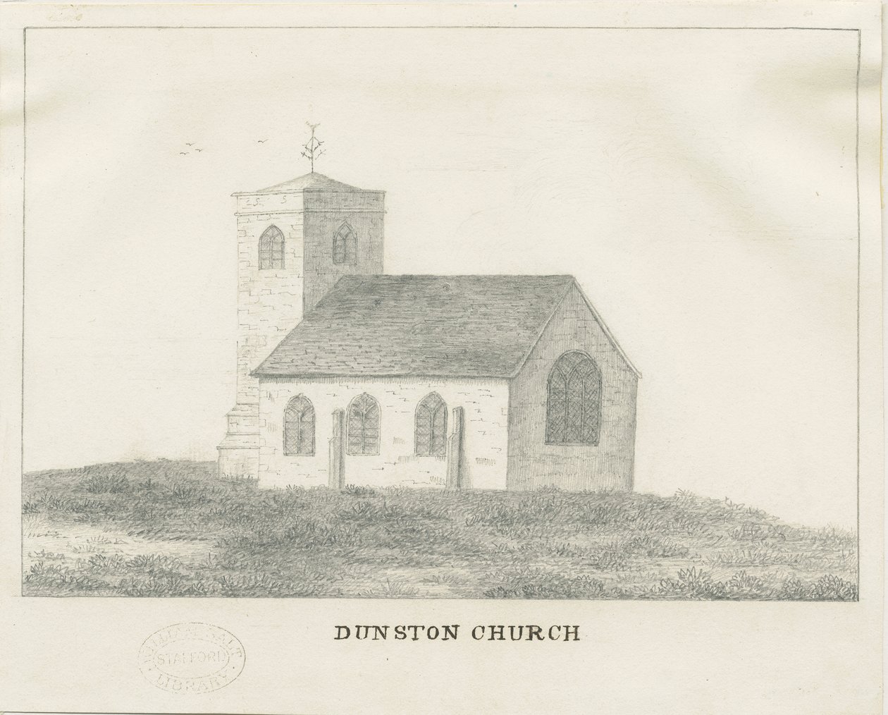 Dunston Kirche (Bleistiftzeichnung) von School English