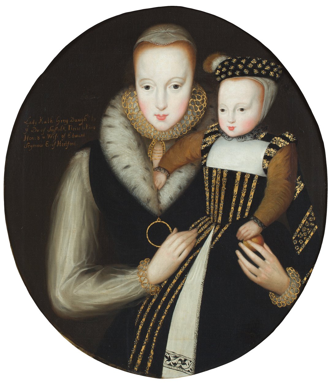 Porträt von Lady Catherine Grey und ihrem Sohn Edward von School English