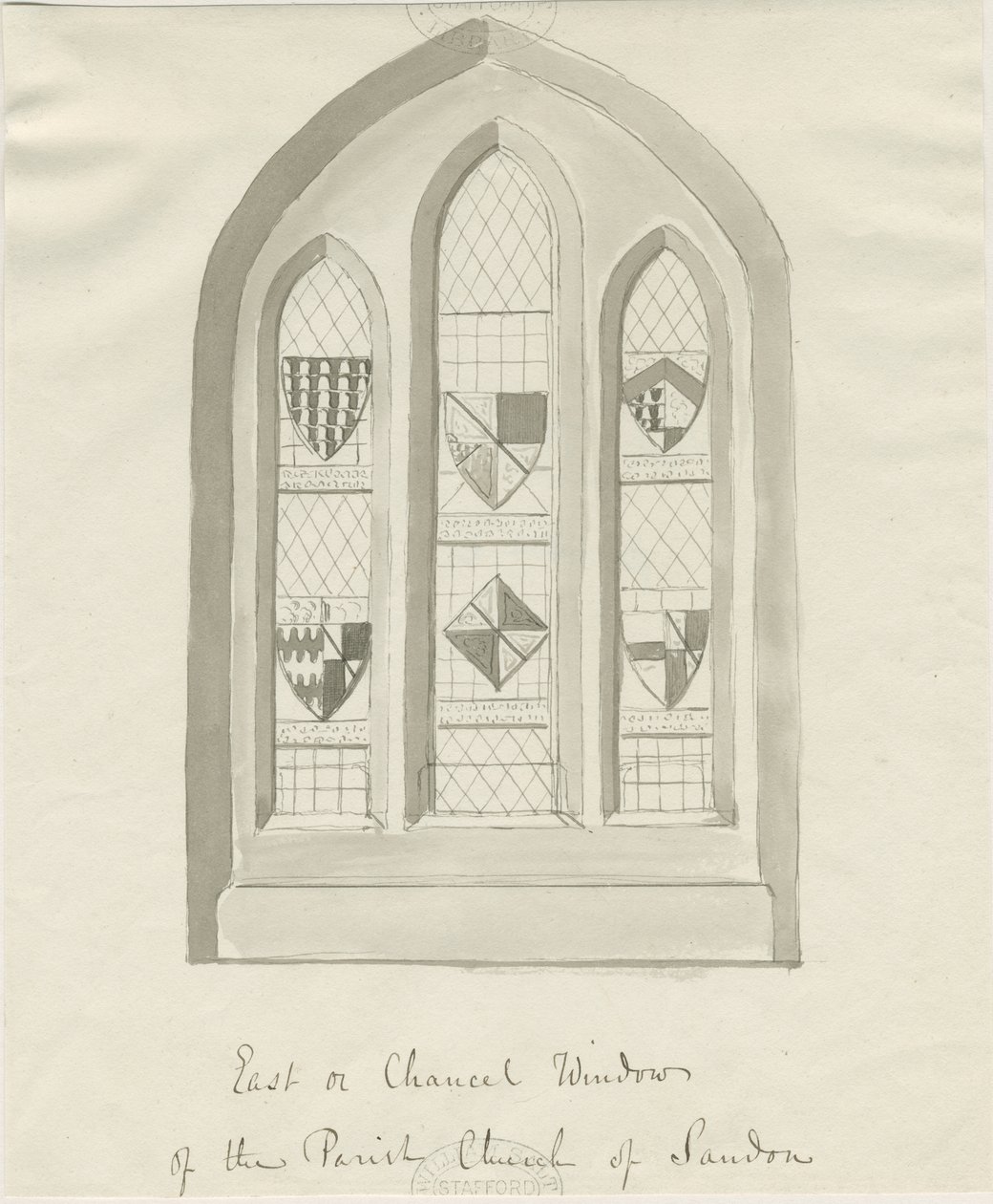 Sandon Kirche - Ostfenster des Chors von School English