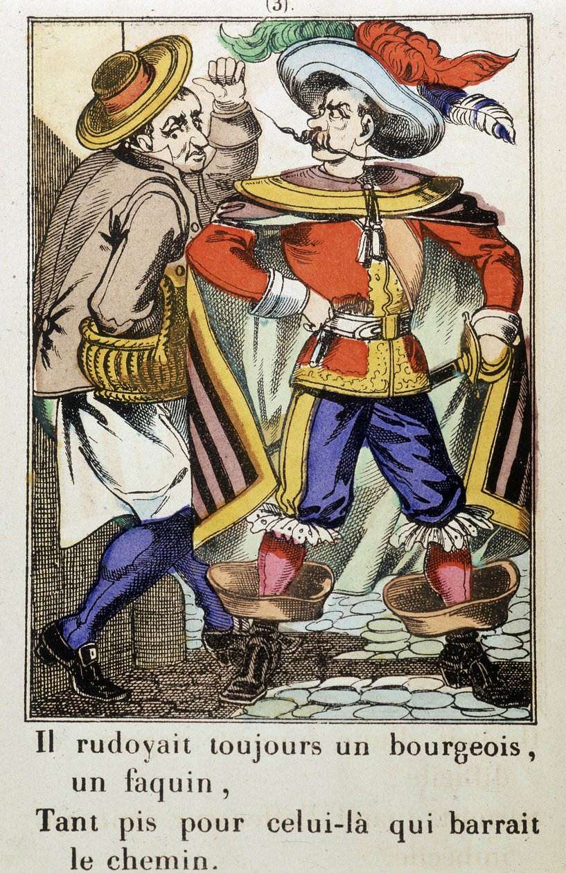 Kapitän Fracasse: „Er hat immer einen Bürger gerügt...“ Roman von Théophile Gautier (1811-1872) - Bild von Epinal von School French
